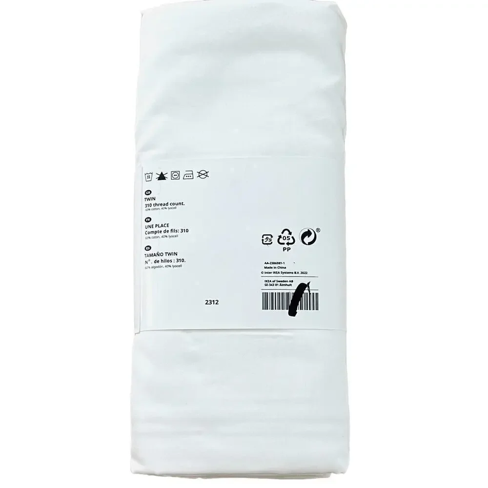 IKEA NATTJASMIN Twin White Flat Sheet
